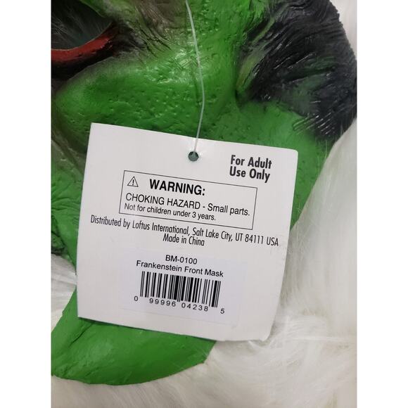NWT Green Monster Munster Mask Adult Rubber Mask Halloween Frankenstein Zombie - Picture 3 of 4